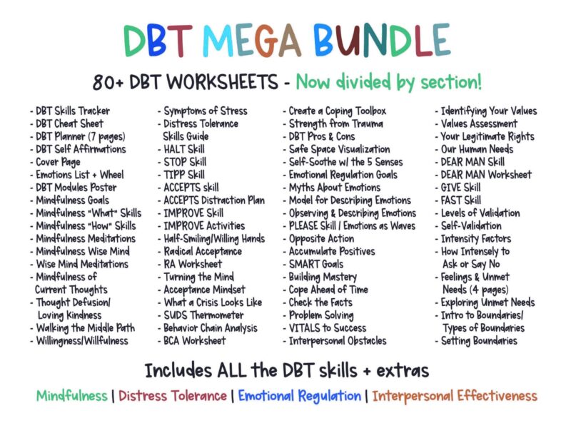 Ultimate DBT Skills Toolkit: Mega Bundle of Therapy Worksheets, CounsellingResources, and Mental Health Printables,DBT Workbook, Flash Cards - Image 4